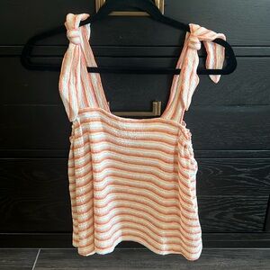Maxwell top tank striped cream orange peach size xs NWT